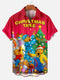 Men's Christmas Cartoon Funny Graphic Short Sleeve Hawaiian Shirt